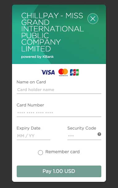 Fill the credit card information